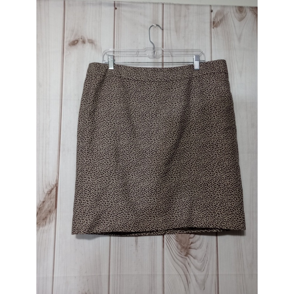Loft‎ Skirt Ladies 16 Animal Print Silk Blend Pencil Short